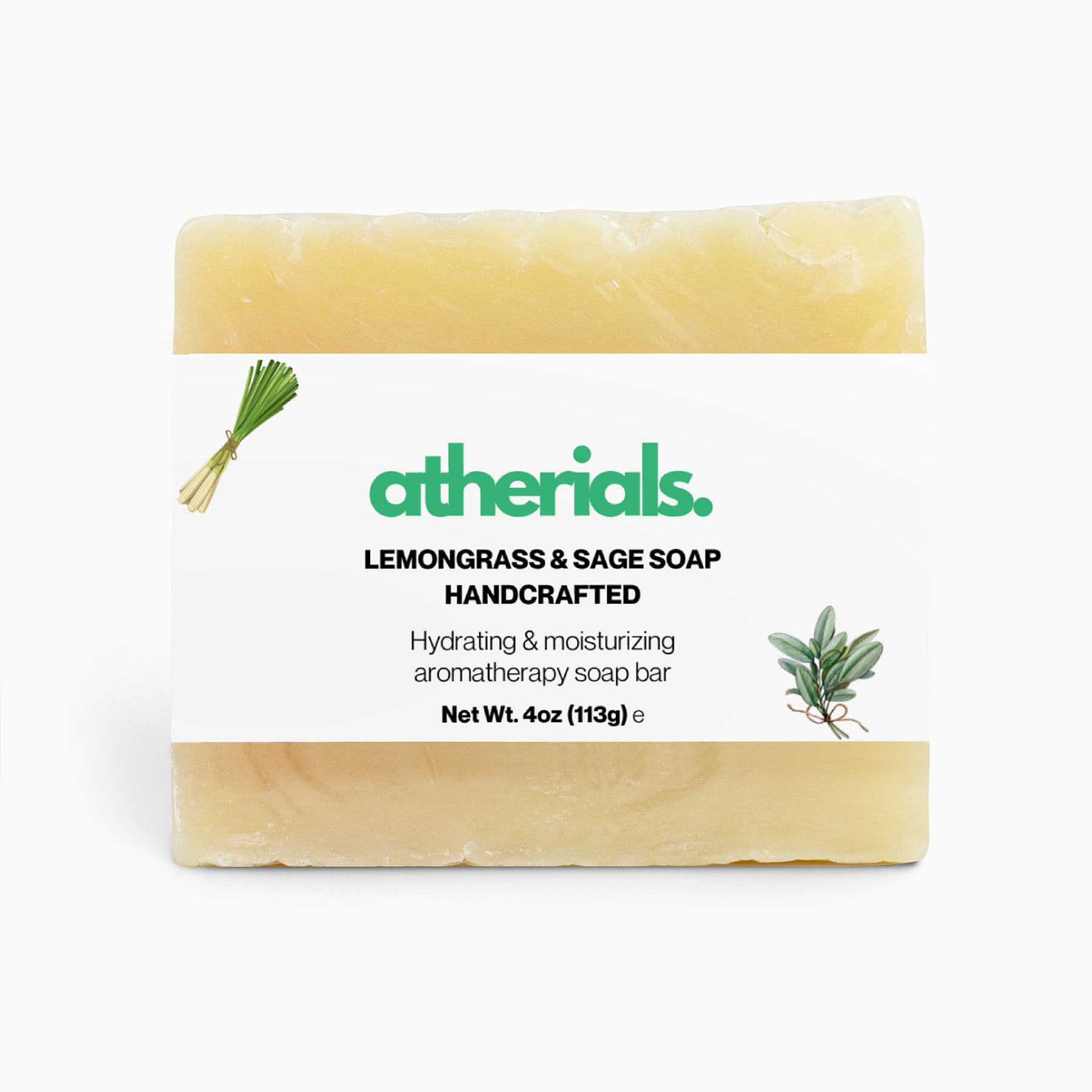 Atherials | Handmade Organic Soap | Lemongrass & Sage Scent